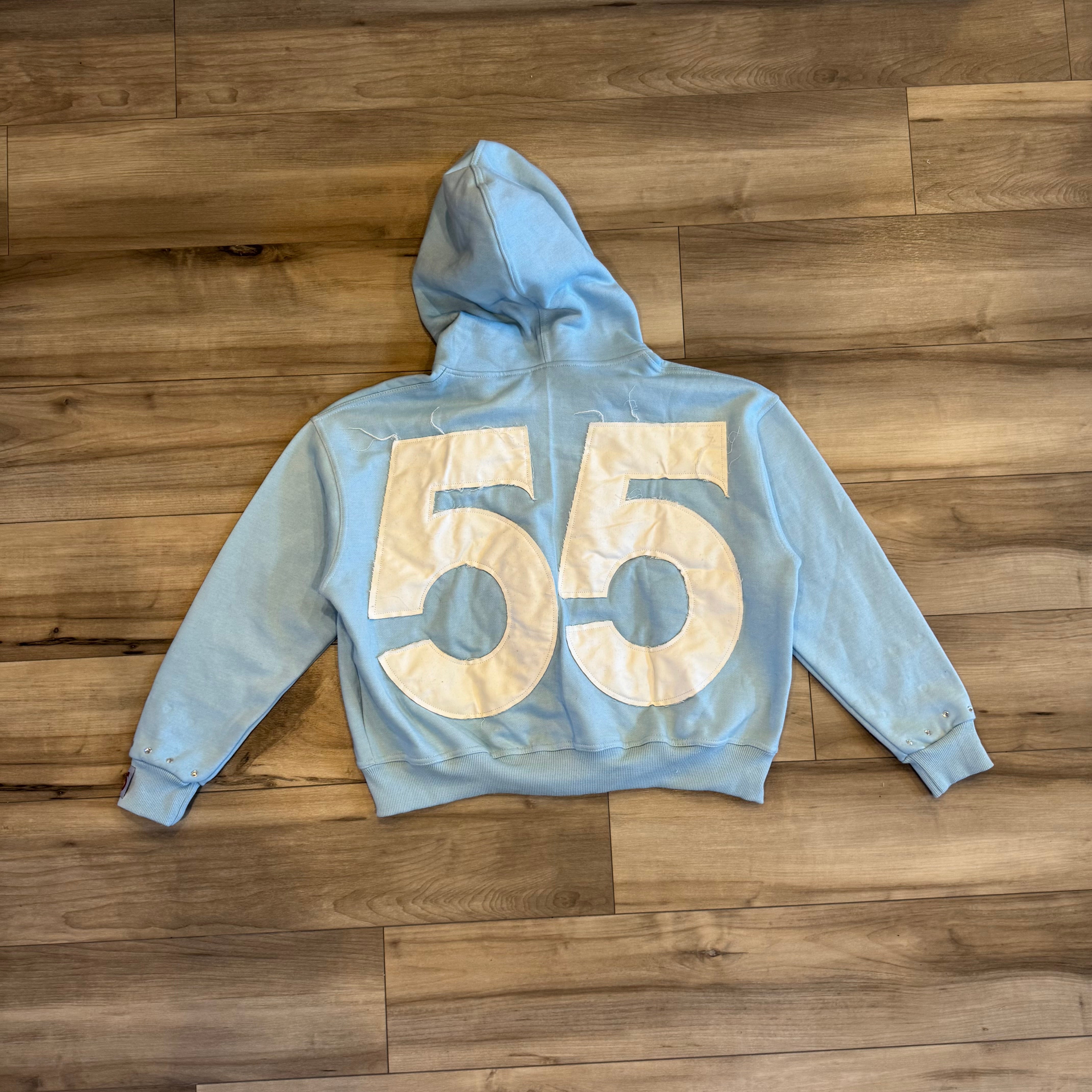 Blue 55 Rhinestone Zip up